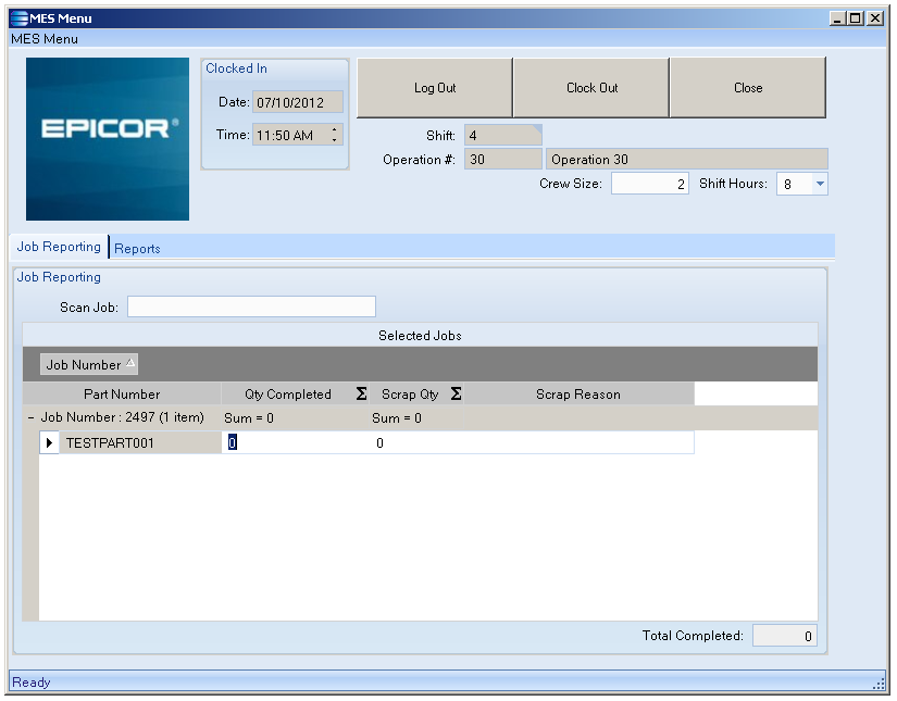 Job Activity At End of Shift Customization for Epicor ERP - SaberLogic - Screenshot 2